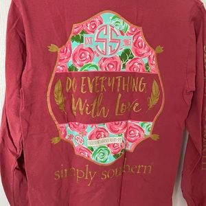 Maroon Simply Southern Long-sleeve Tshirt